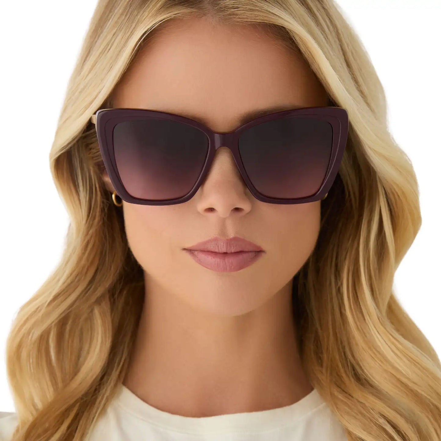 BECKY II - DARK CHERRY LACQUER + DARK CHERRY GRADIENT + POLARIZED SUNGLASSES