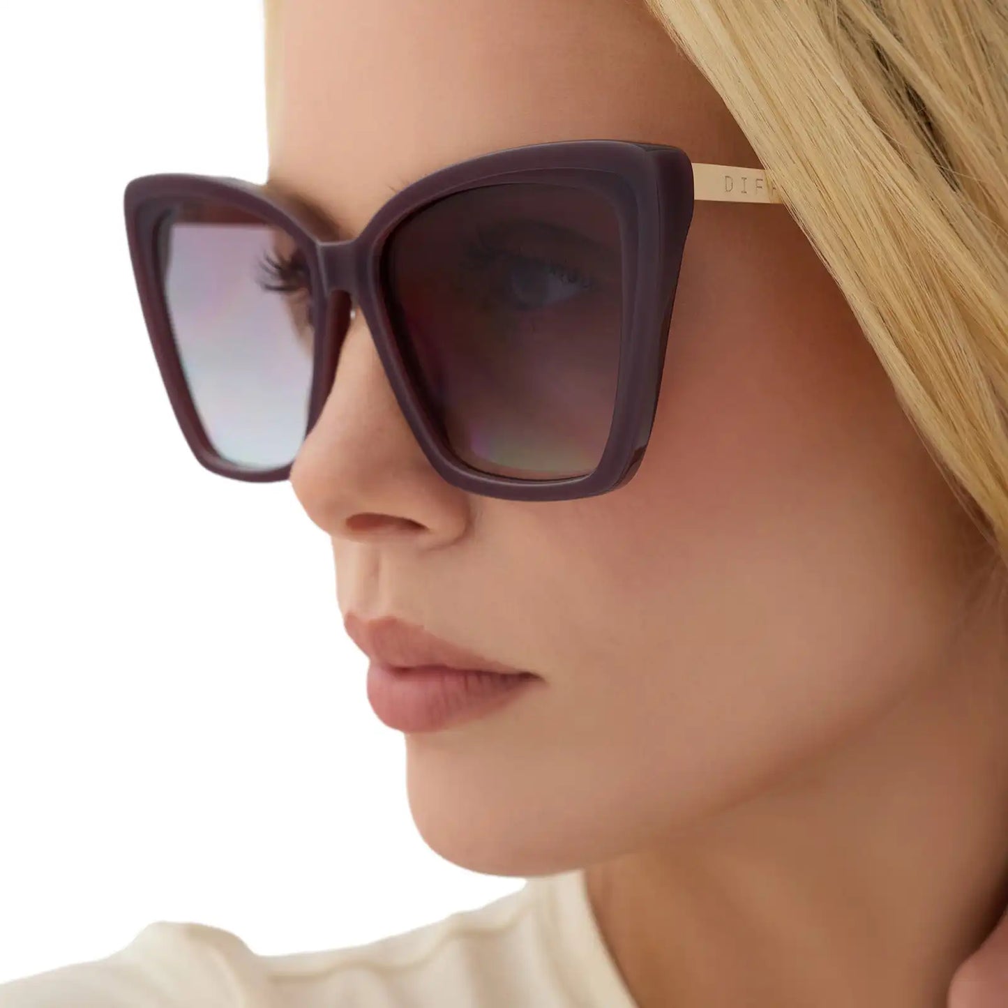 BECKY II - COCOA POWDER + COCOA POWDER TO BABY BLUE GRADIENT + SUNGLASSES