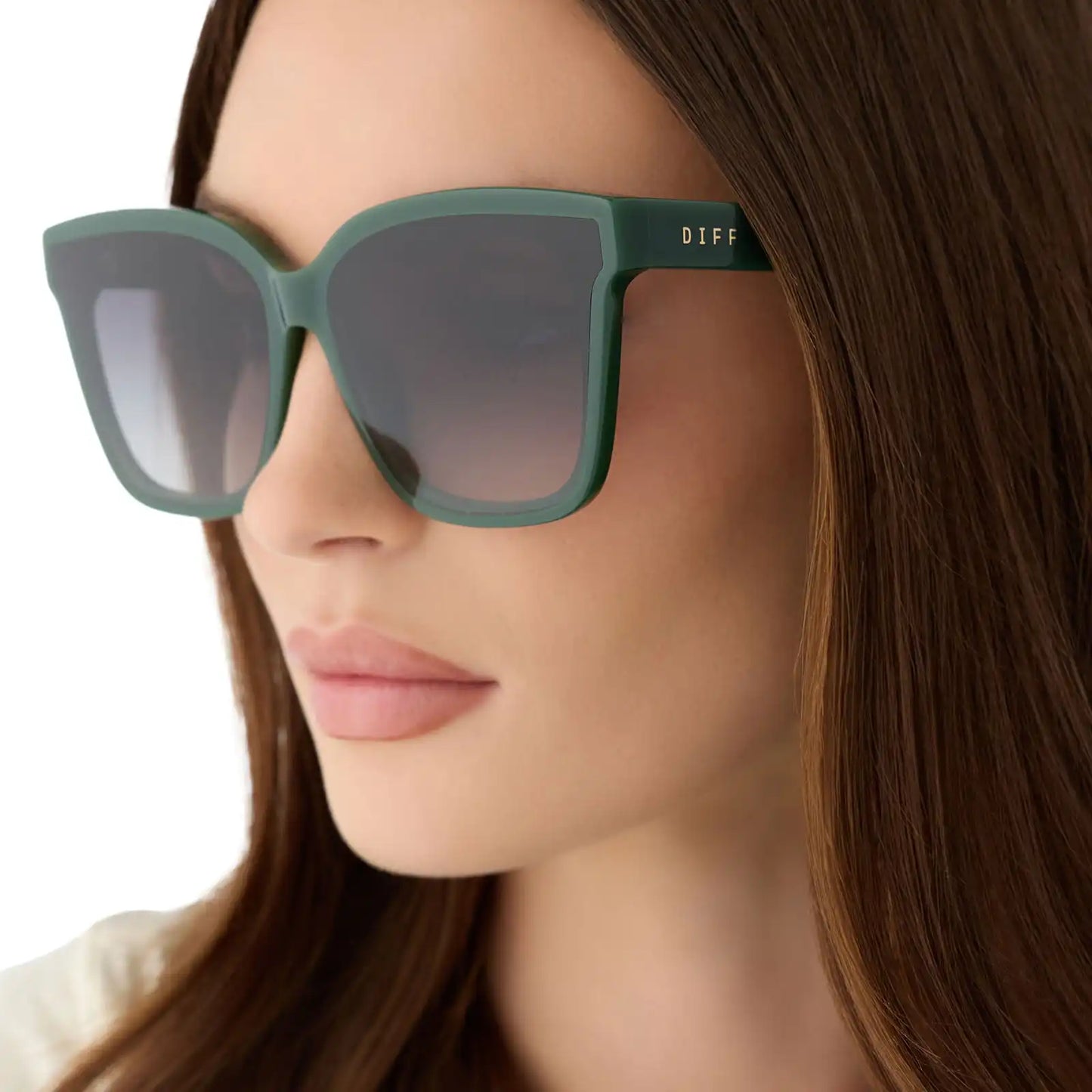 MEREDITH II - FAIRWAY GREEN + GREY GRADIENT SUNGLASSES