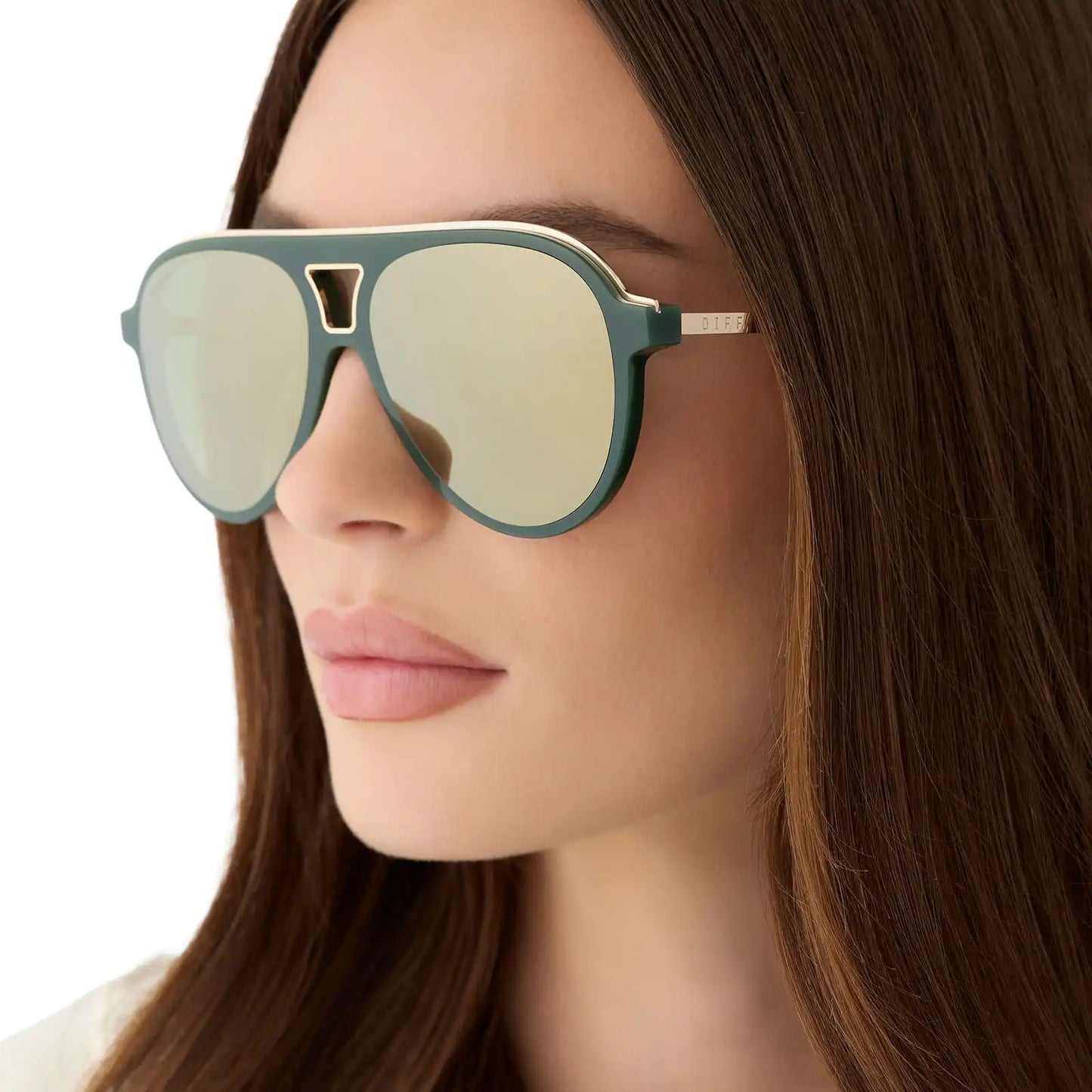 TOSCA III - FAIRWAY GREEN + ALOE GREEN GRADIENT + LIGHT GOLD FLASH SUNGLASSES