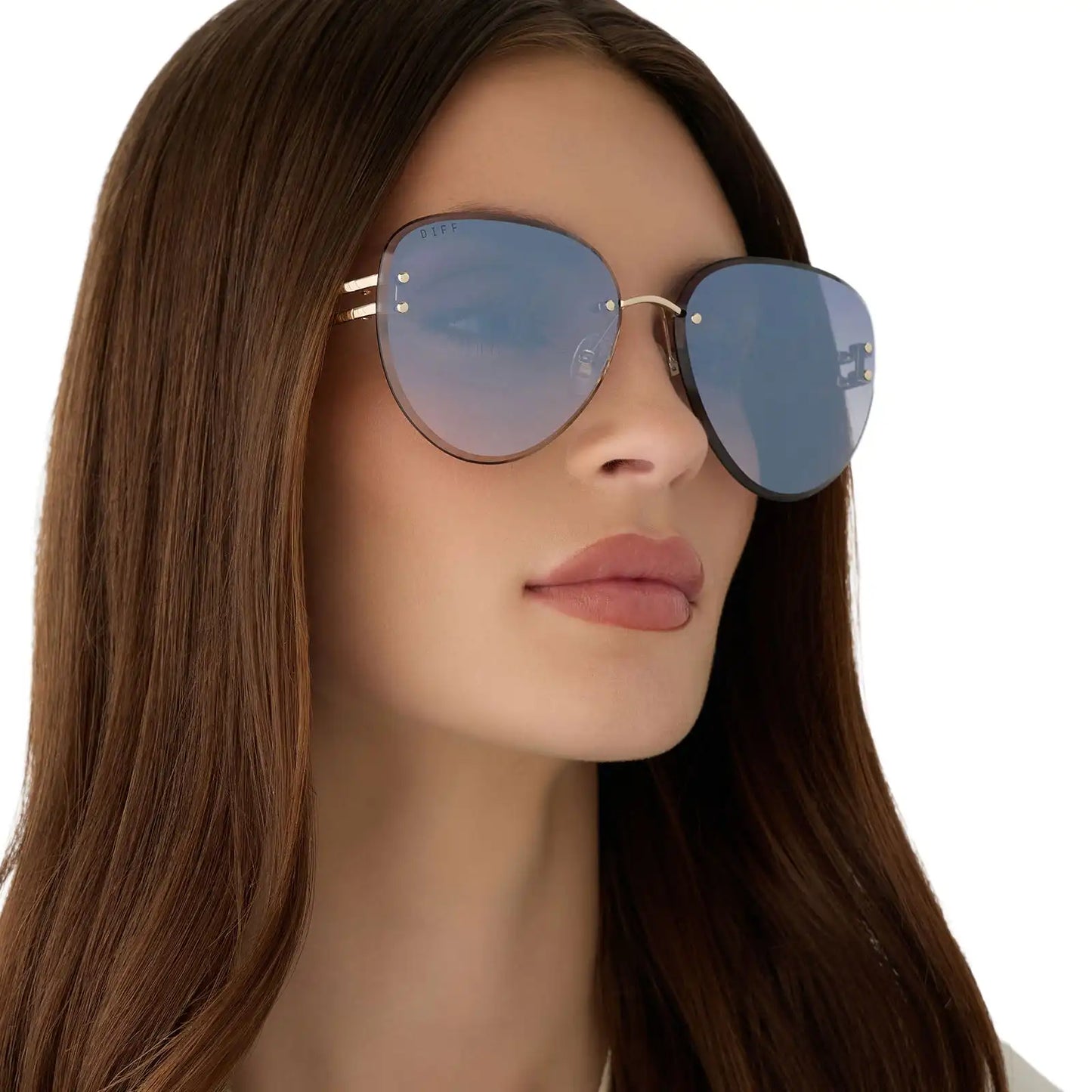 TRISTA - GOLD + SLATE GRADIENT FLASH SUNGLASSES