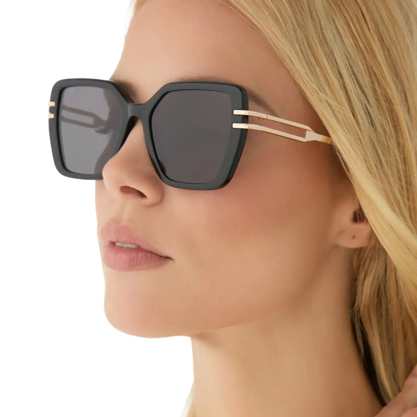 DASHA - BLACK + GREY SUNGLASSES