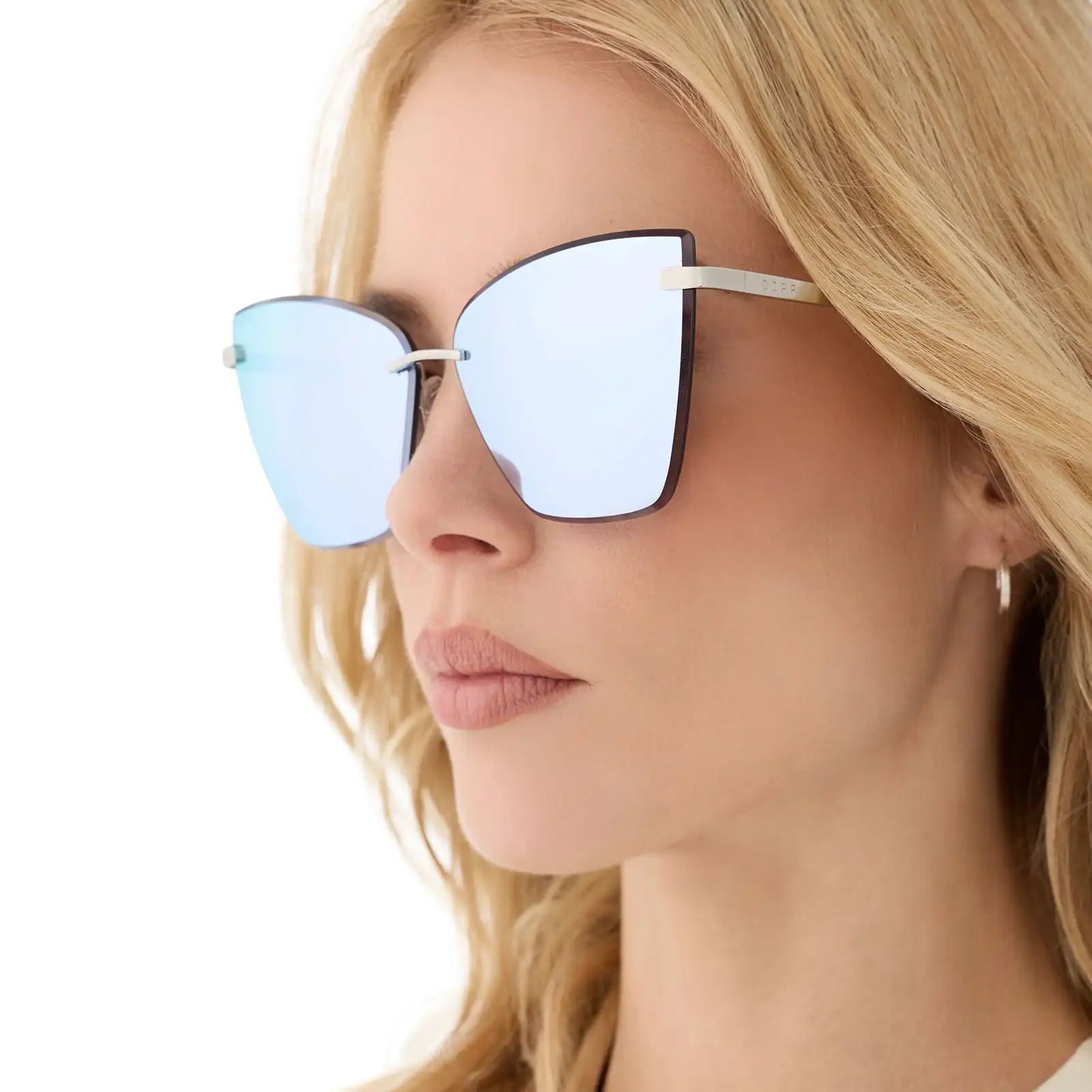 BECKY V - SILVER + LAVENDER MIRROR SUNGLASSES