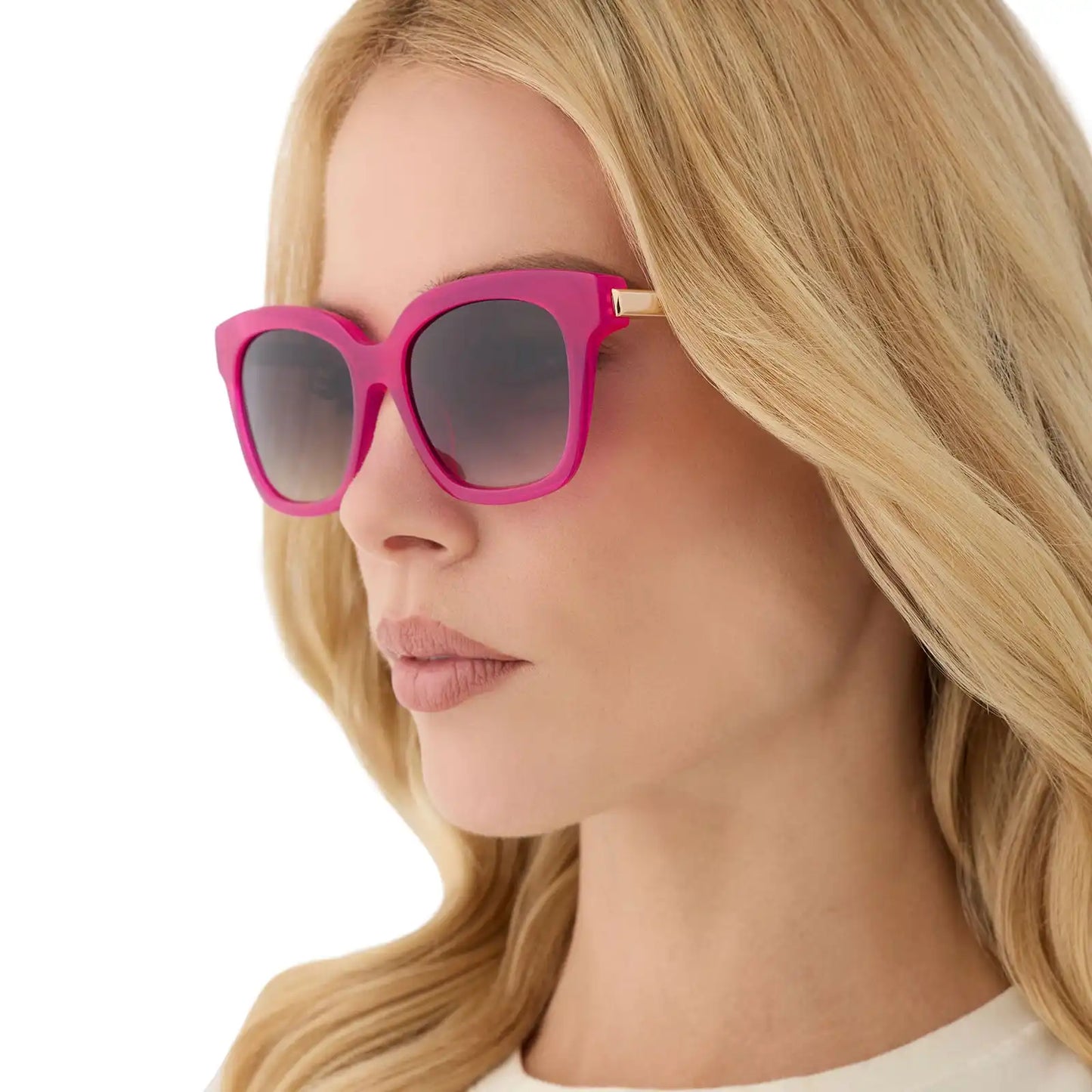 BELLA XS - BRIGHT TULIP + GOLD + GREY GRADIENT SUNGLASSES