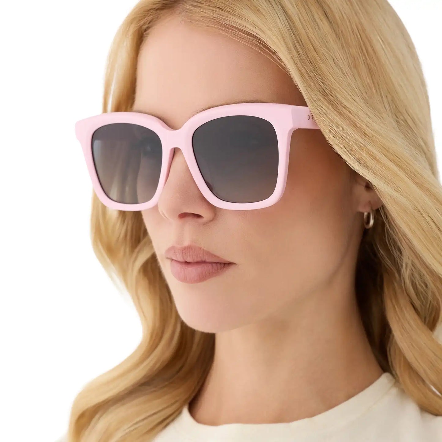 MEREDITH - POWDER PINK + GREY GRADIENT + POLARIZED SUNGLASSES