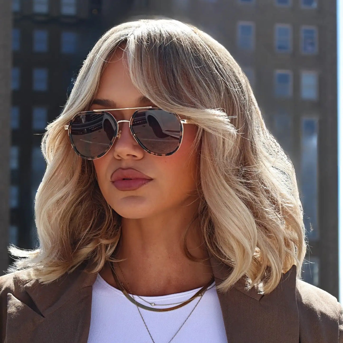 JOEY - ESPRESSO TORTOISE + GOLD METAL + BROWN GRADIENT + POLARIZED SUNGLASSES