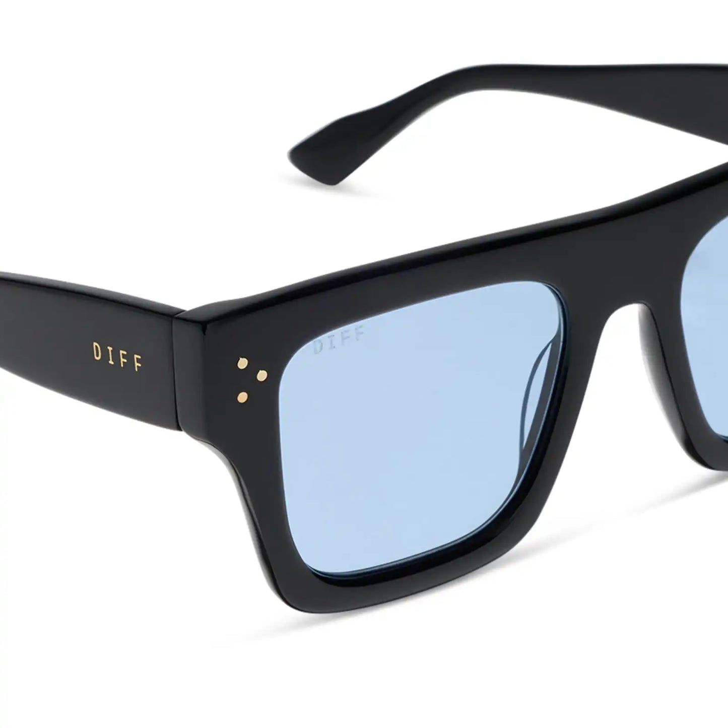 ROBERTS - BLACK + LIGHT BLUE TINT SUNGLASSES