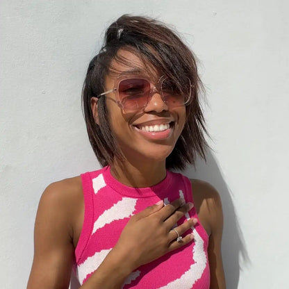 SANDRA - LIGHT PINK CRYSTAL + GLASSES