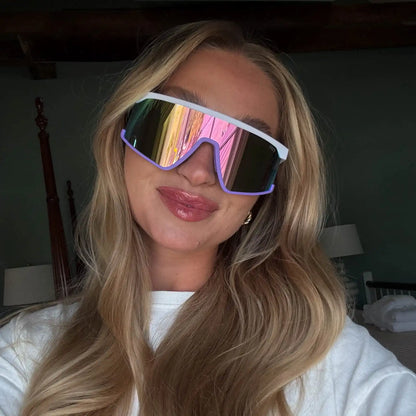 SPIKE - MATTE WHITE LAVENDER + RAINBOW MIRROR + POLARIZED SUNGLASSES