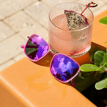 HOPE - HOT PINK + HOT PINK MIRROR SUNGLASSES