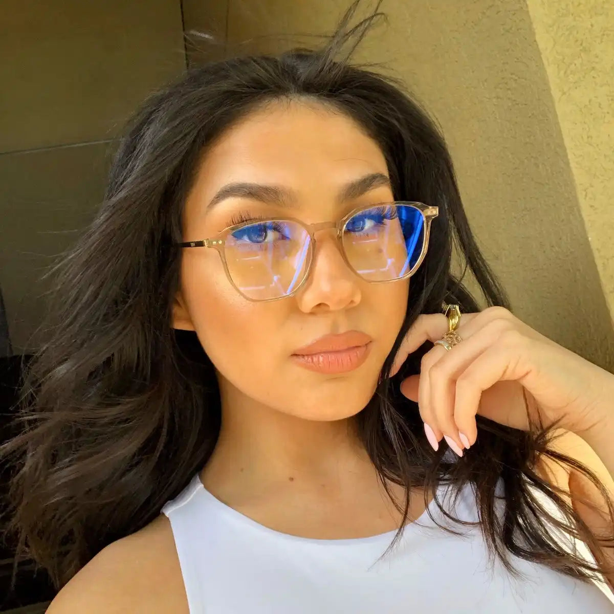 NOEL - ROSE CRYSTAL + BLUE LIGHT TECHNOLOGY GLASSES