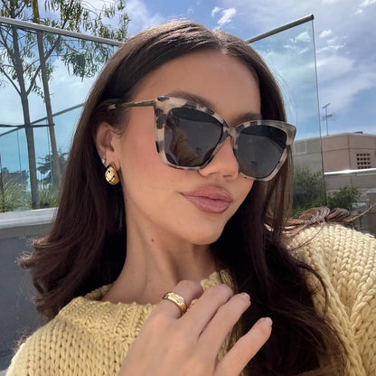 BECKY II - CREAM TORTOISE + GREY POLARIZED SUNGLASSES