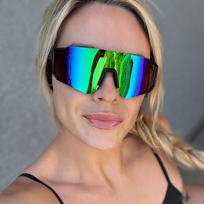 HEAT - MATTE BLACK + GREEN MIRROR + POLARIZED SUNGLASSES