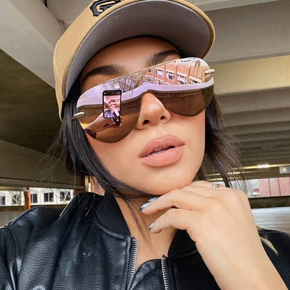 IMANI - GOLD + CHERRY BLOSSOM MIRROR SUNGLASSES