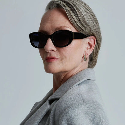 MIRANDA - BLACK + GREY GRADIENT + POLARIZED SUNGLASSES