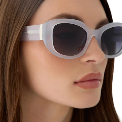 MIRANDA - MILKY WHITE + GREY GRADIENT + POLARIZED SUNGLASSES