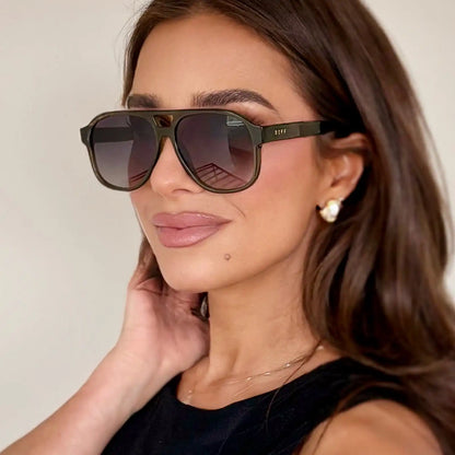 NASH - MILKY OLIVE + GREY GRADIENT SUNGLASSES