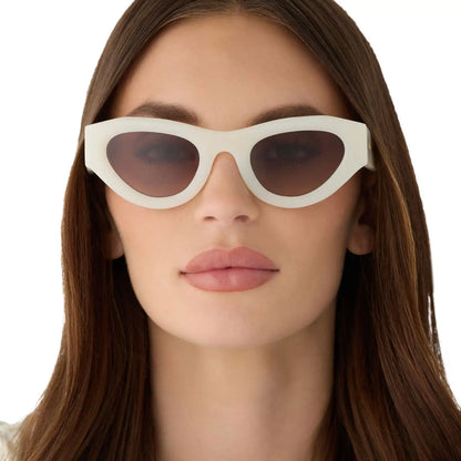 LUCY - MERINGUE + BROWN GRADIENT SUNGLASSES