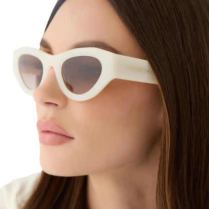 LUCY - MERINGUE + BROWN GRADIENT SUNGLASSES