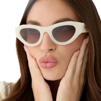 LUCY - MERINGUE + BROWN GRADIENT SUNGLASSES