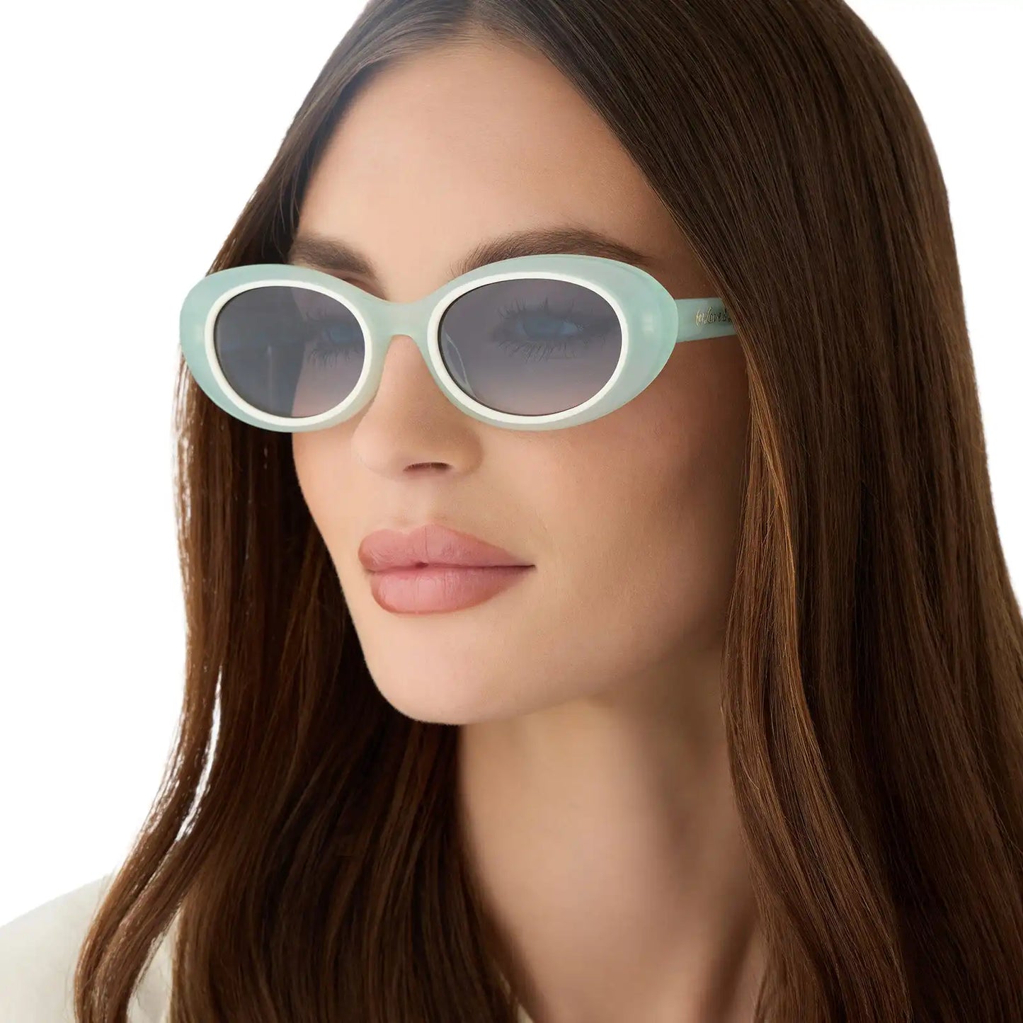 SABRINA - PASTEL SAGE + BLUE GRADIENT SUNGLASSES
