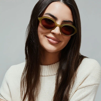 JULIA - OAKMOSS GREEN + BROWN SUNGLASSES