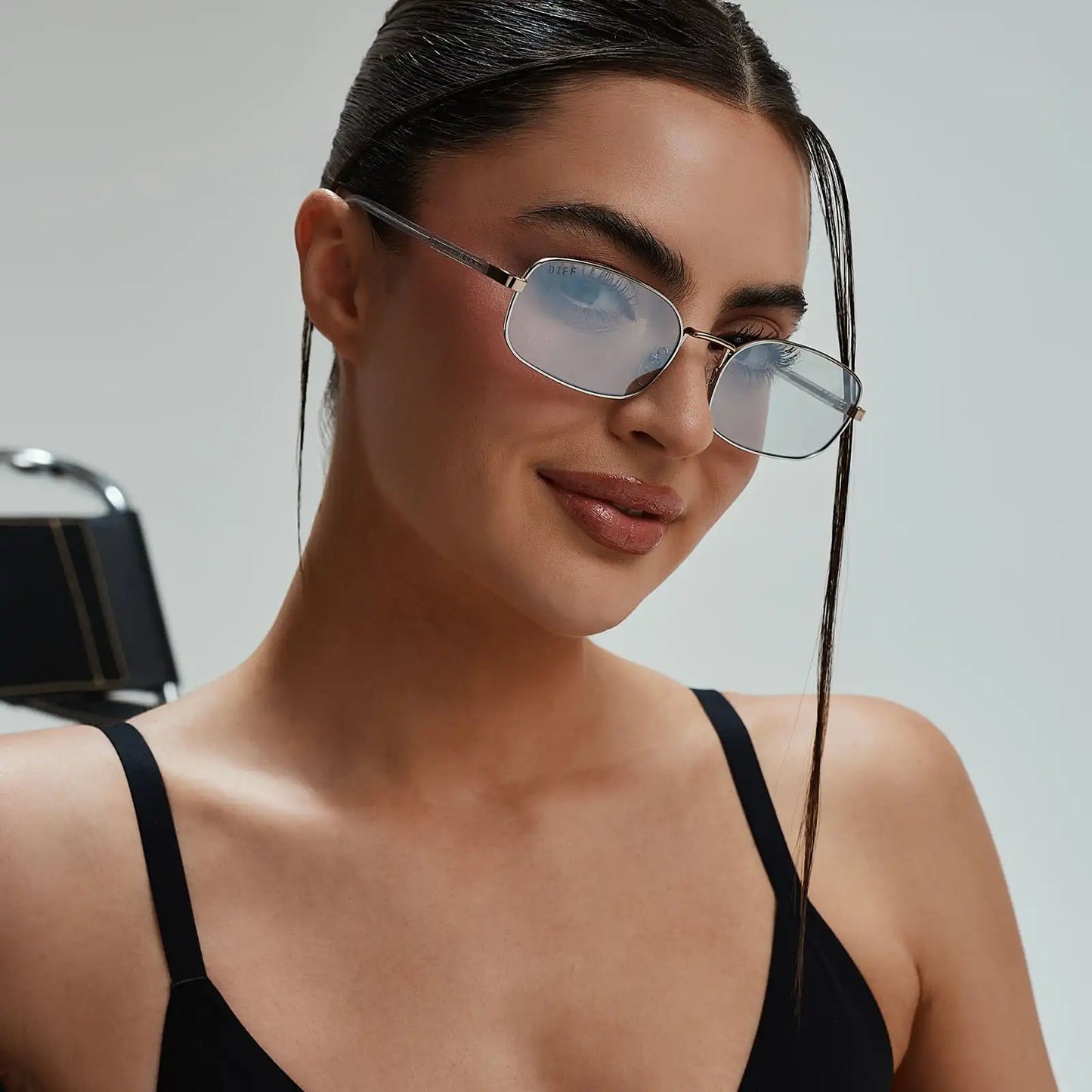 TRINITY - SILVER + GOLD + LIGHT GREY CRYSTAL TEMPLES + SILVER SUNGLASSES