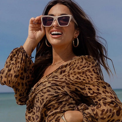 VIVI - ALMOND + BROWN SUNGLASSES