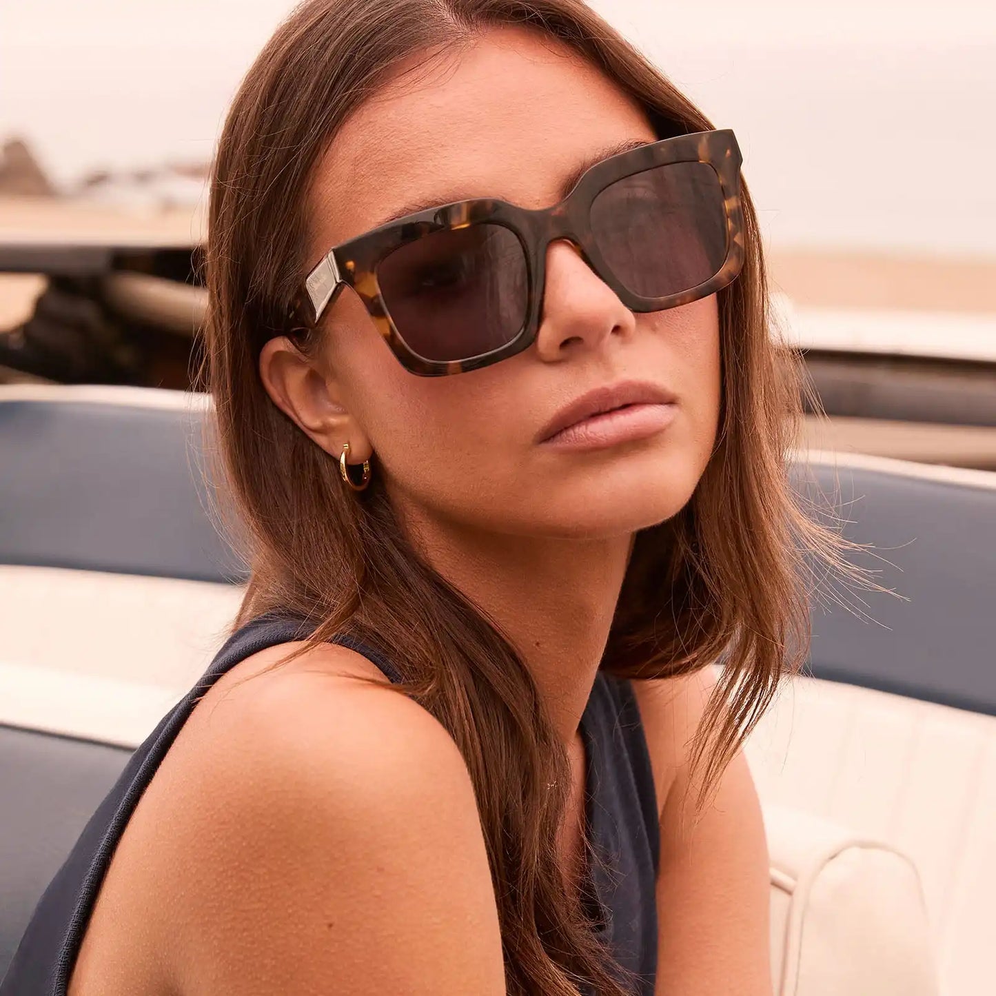 VALENCIA - TORTOISE + GREY + POLARIZED SUNGLASSES
