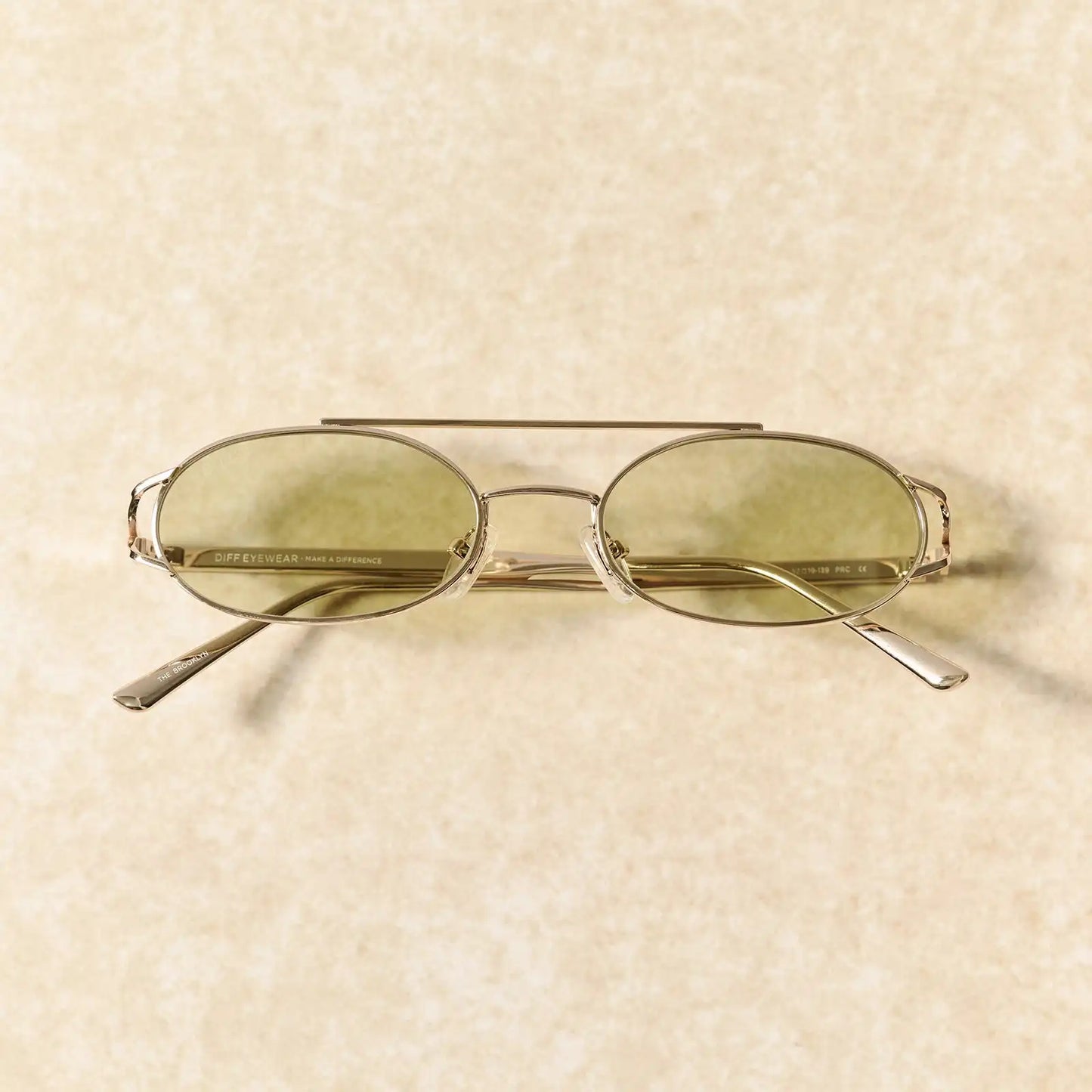 THE BROOKLYN - GOLD + GREEN TINT + SUNGLASSES