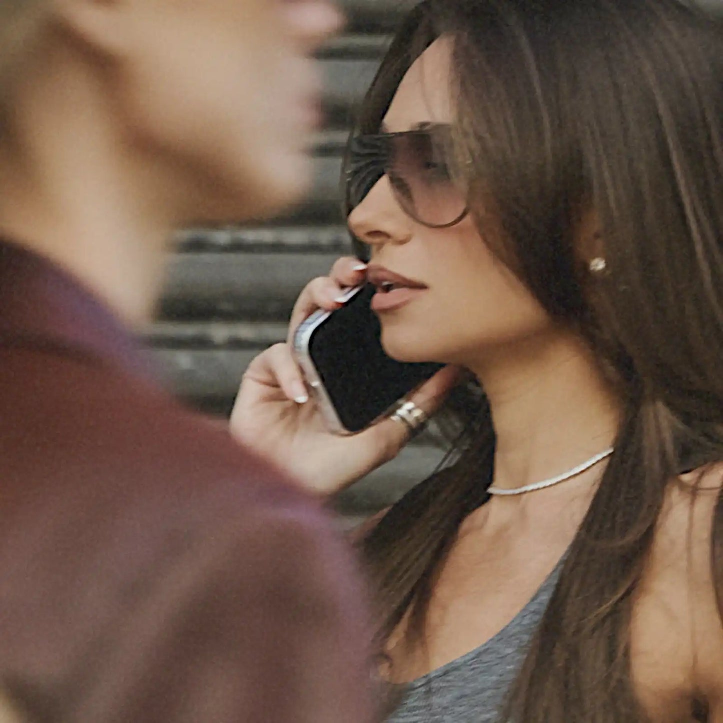 THE DOWNTOWN - OLIVE CRYSTAL + SILVER FLASH + SUNGLASSES