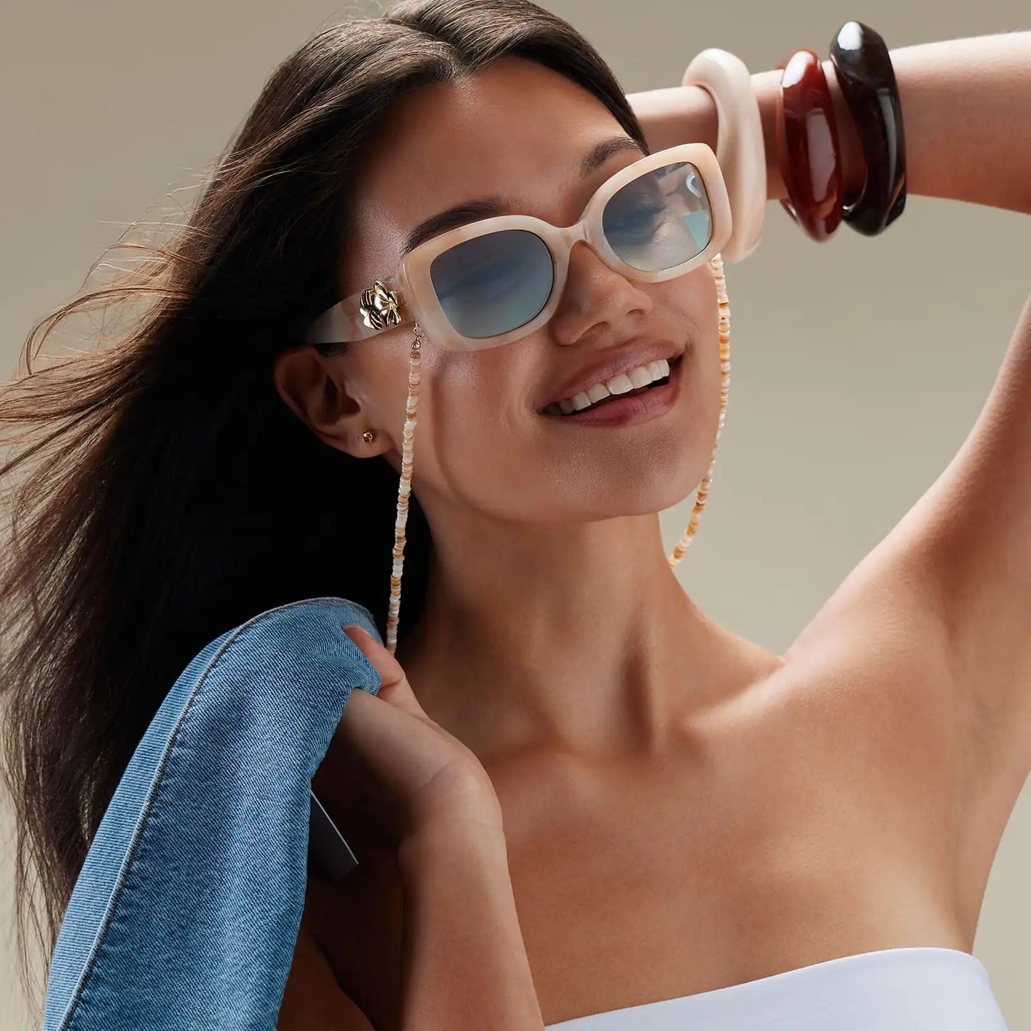MOANA - BEIGE TORTOISE + SEAFOAM GREEN + SUNGLASSES