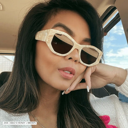 ZOE - ESPRESSO TORTOISE + GREY SUNGLASSES