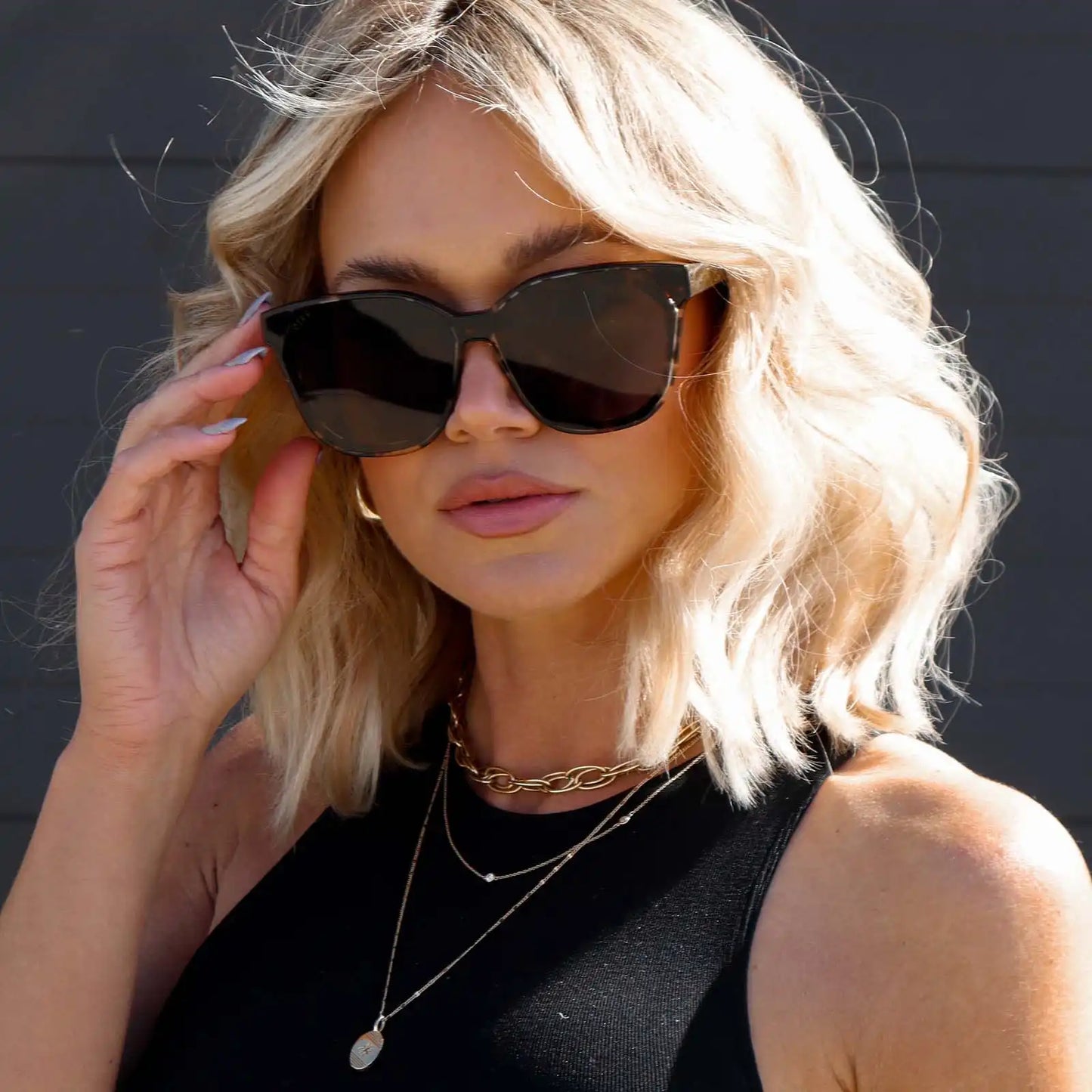 GIA - ESPRESSO TORTOISE + GREY SUNGLASSES
