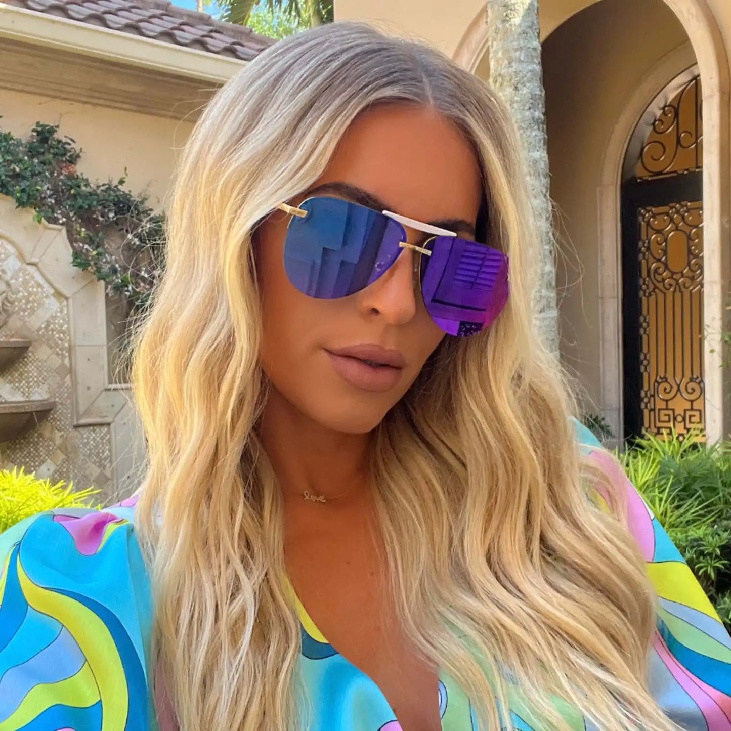 TAHOE - GOLD + PURPLE MIRROR SUNGLASSES