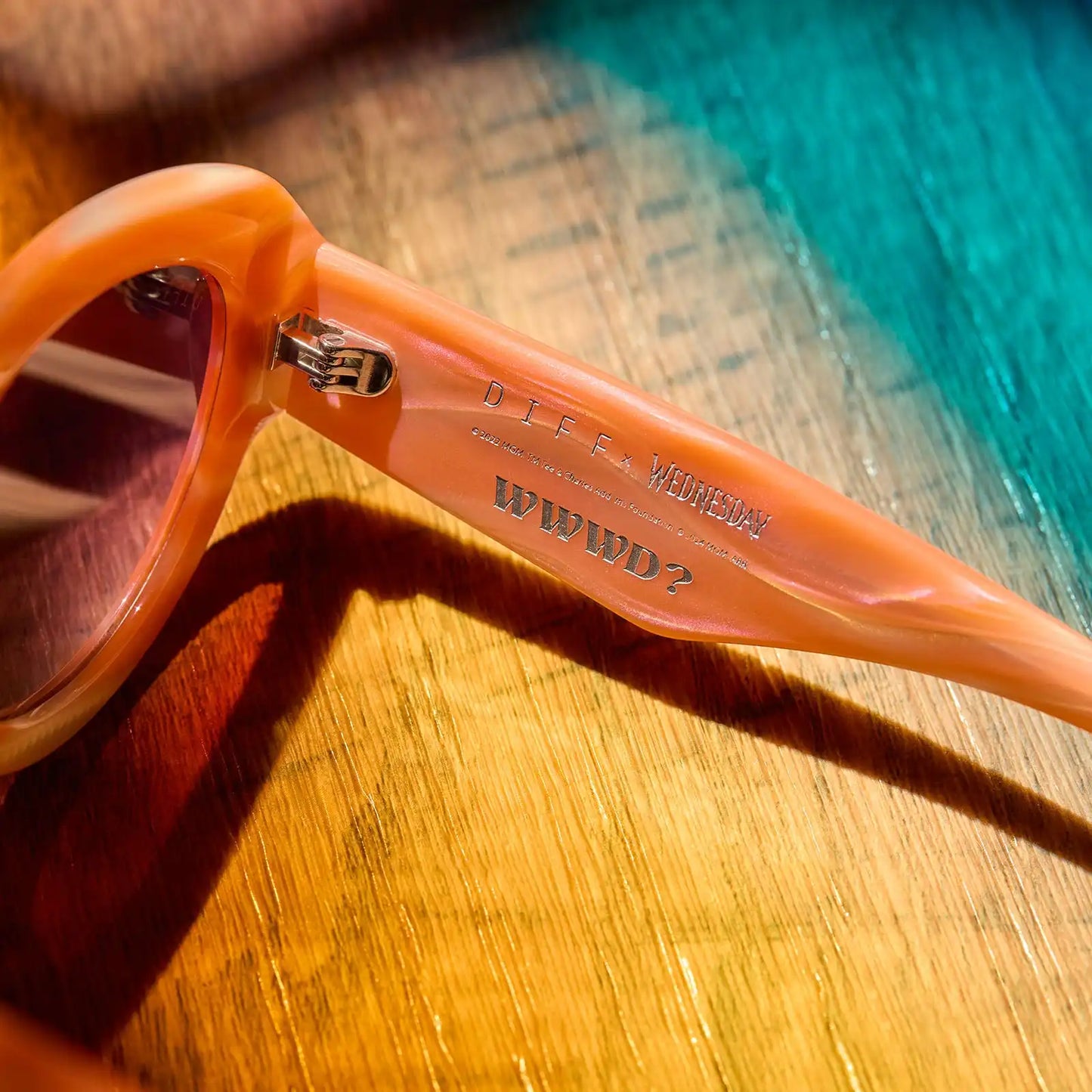ENID SINCLAIR - ENIDS PINK + ORANGE STRIPE SWEATER + ROSY HIGHLIGHT SUNGLASSES