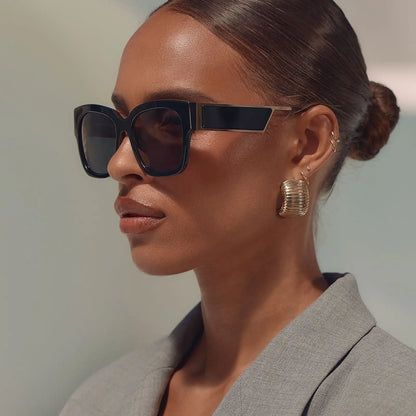 ISABELLA - BLACK + GREY POLARIZED SUNGLASSES