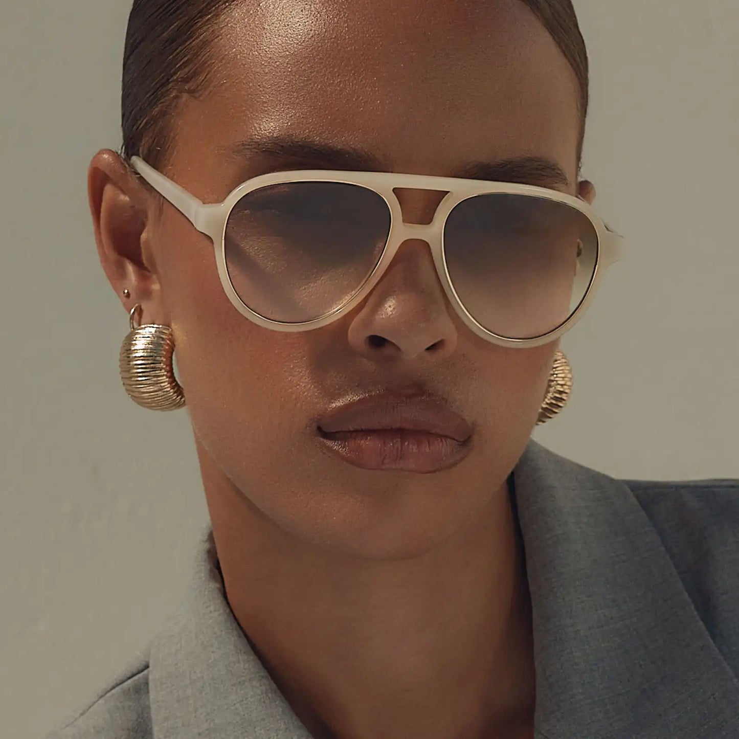 PIA - MERINGUE + BROWN GRADIENT + POLARIZED SUNGLASSES