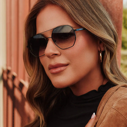 JOELLE - BLACK + GREY GRADIENT + POLARIZED SUNGLASSES