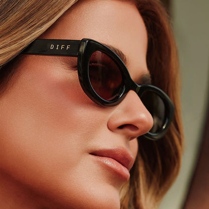 RAYA - BLACK + BROWN SUNGLASSES