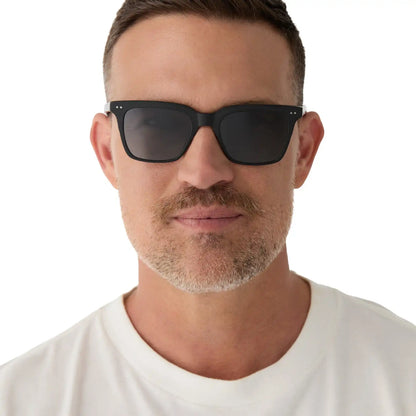 BILLIE - MATTE BLACK + BLUE GRADIENT FLASH + POLARIZED SUNGLASSES