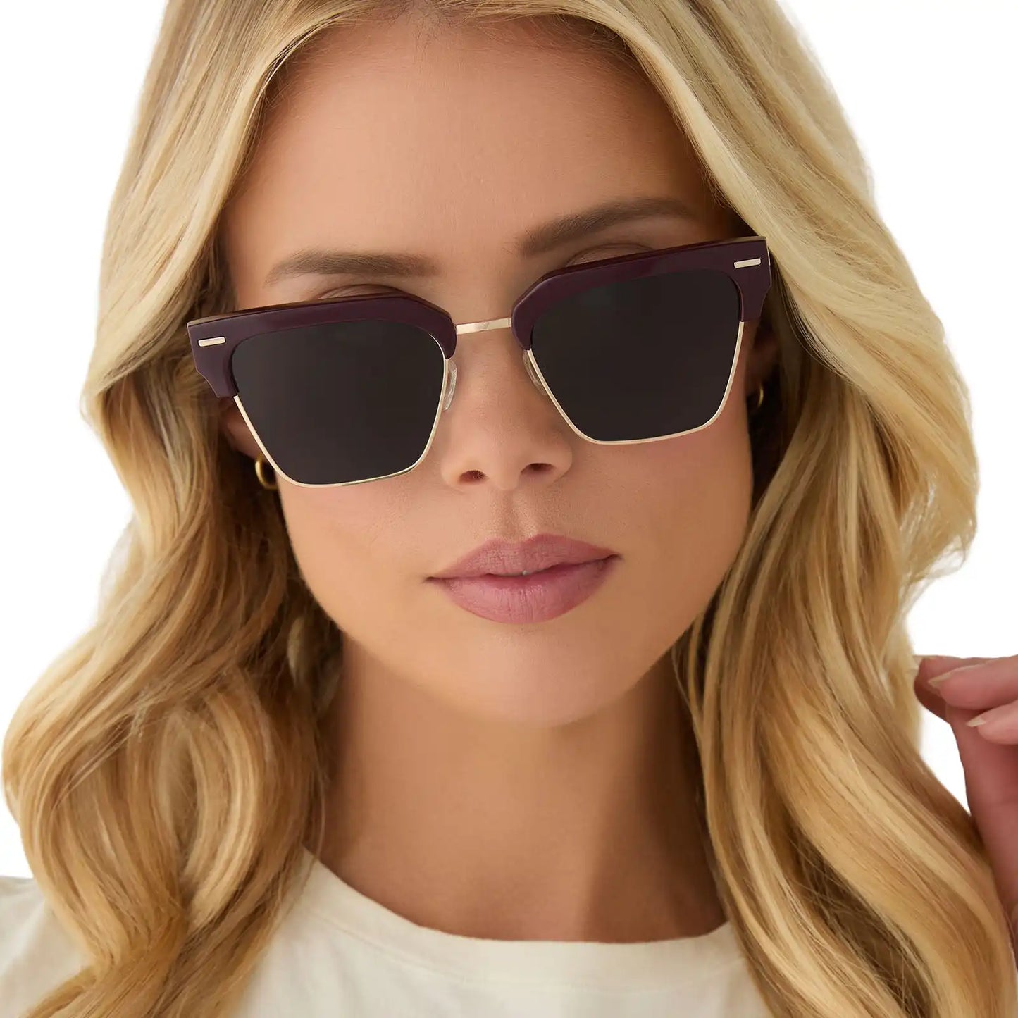 CAPRI - DARK CHERRY LACQUER + GREY + POLARIZED SUNGLASSES