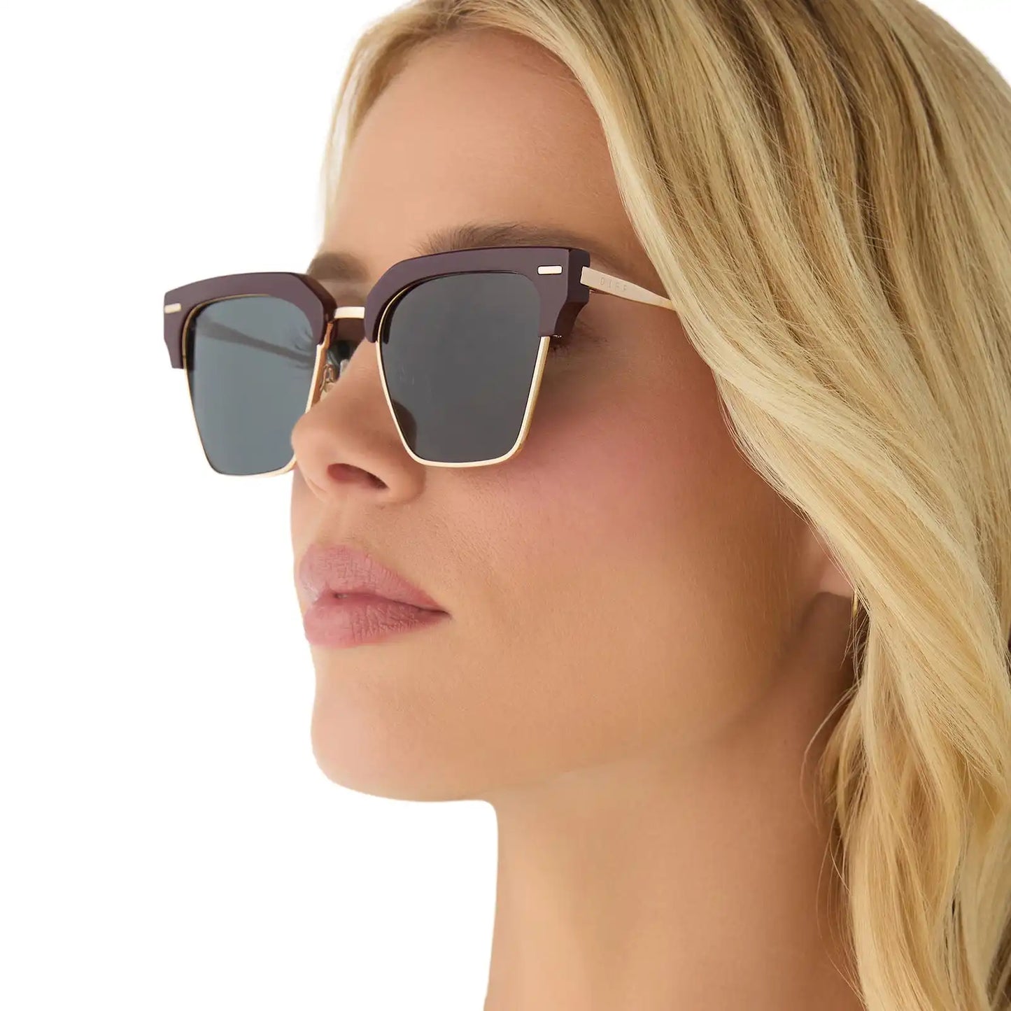 CAPRI - DARK CHERRY LACQUER + GREY + POLARIZED SUNGLASSES