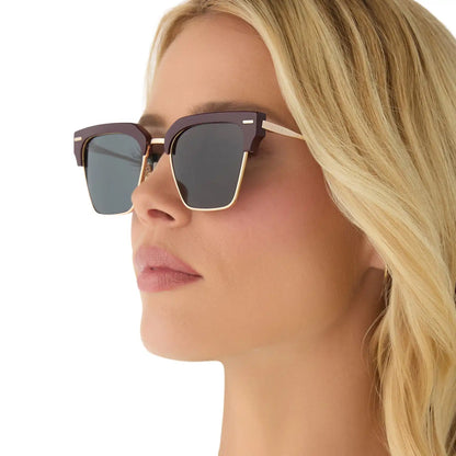 CAPRI - DARK CHERRY LACQUER + GREY + POLARIZED SUNGLASSES