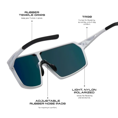 CHARGE - MATTE WHITE + SUNSET MIRROR + POLARIZED SUNGLASSES