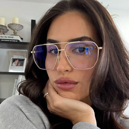 BERKELY - BRUSHED GOLD + ESPRESSO TORTOISE TIPS + BLUE LIGHT TECHNOLOGY GLASSES