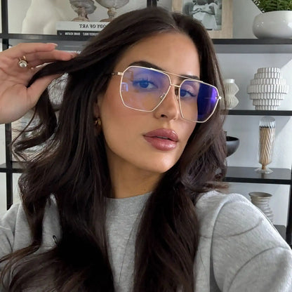 BERKELY - BRUSHED GOLD + ESPRESSO TORTOISE TIPS + BLUE LIGHT TECHNOLOGY GLASSES