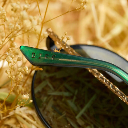 ELPHABA WIRE FRAMES - CLASSIC BLACK WIRE + EMERALD TINT GRADIENT SUNGLASSES