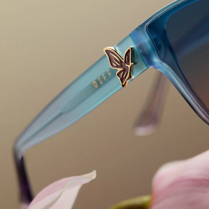 GLINDA UPLAND BUTTERFLY - IRIDESCENT PASTEL BLUE + LAVENDER + OPALESCENT GRADIENT PINK SUNGLASSES
