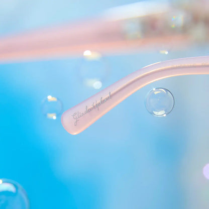 GLINDA UPLAND FOR GOOD - GLASSY PINK CRYSTAL + SILVER FLASH SUNGLASSES